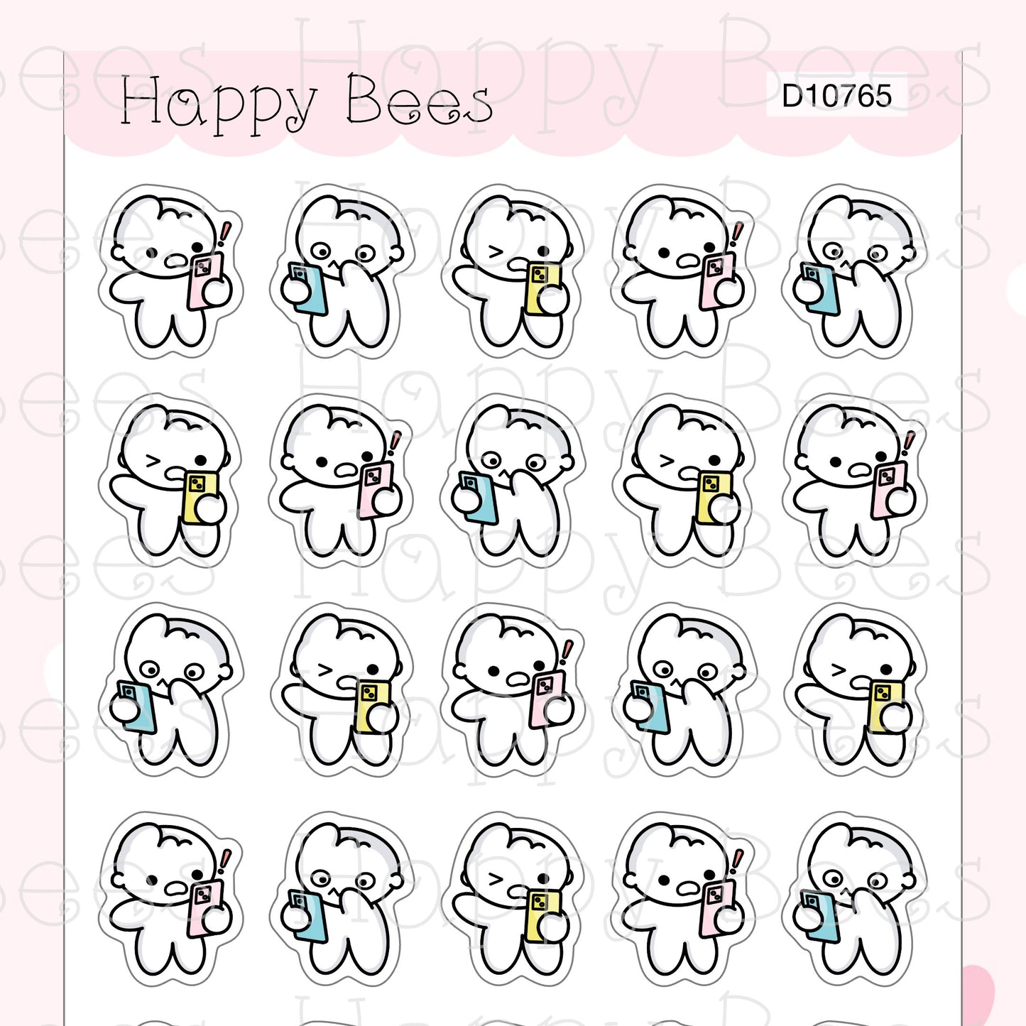 Shocking News Doodles - Cute Positive Mood Self Care Planner Stickers D10765