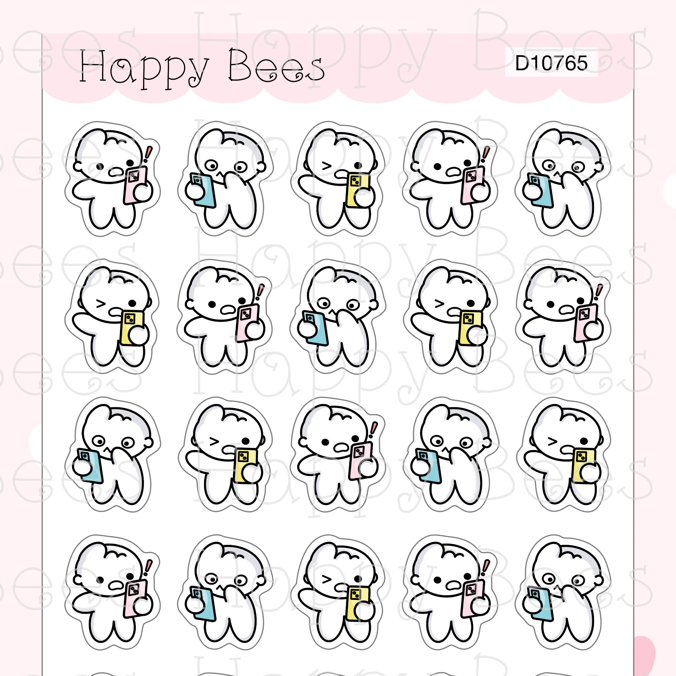 Shocking News Doodles - Cute Positive Mood Self Care Planner Stickers D10765