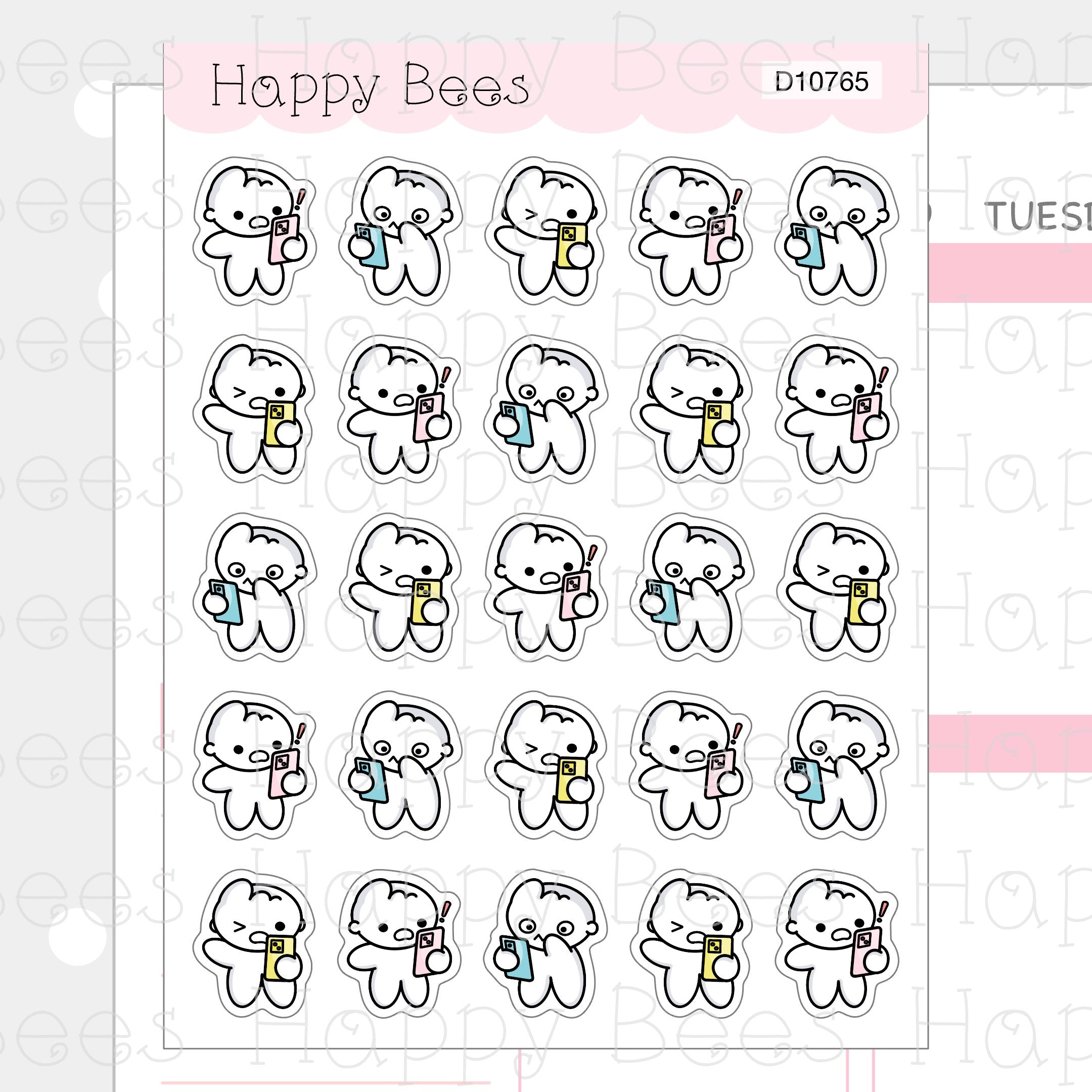 Shocking News Doodles - Cute Positive Mood Self Care Planner Stickers D10765