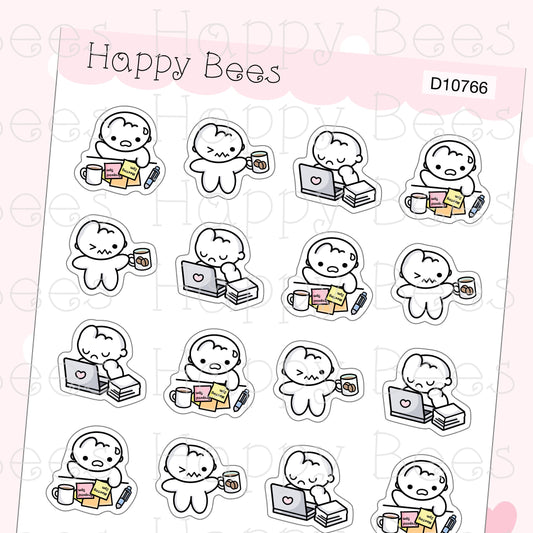 Monday Blues Doodles - Cute Self Care Hate Mondays Planner Stickers D10766