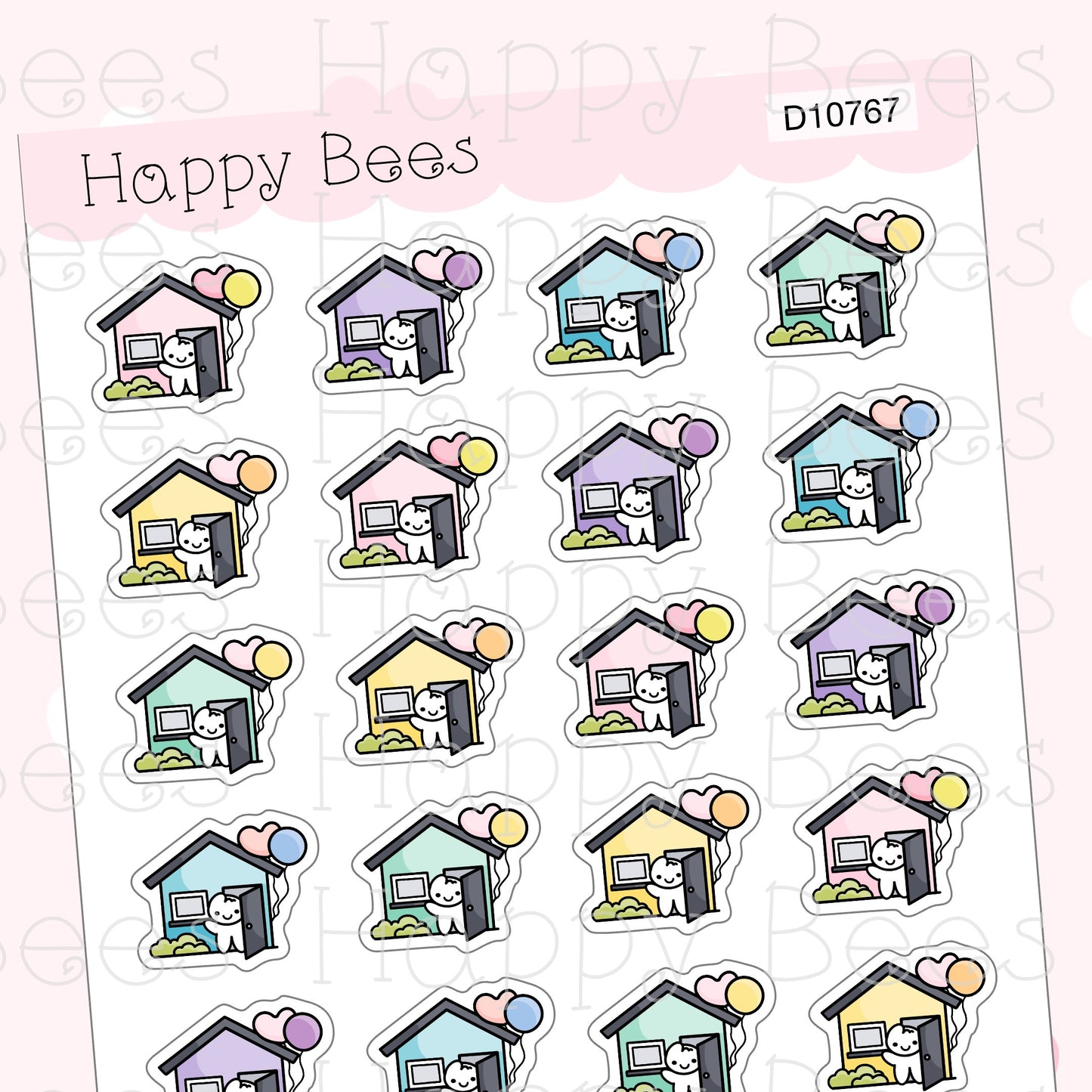 House Party Doodles - Cute House Warming Event Celebration Planner Stickers D10767