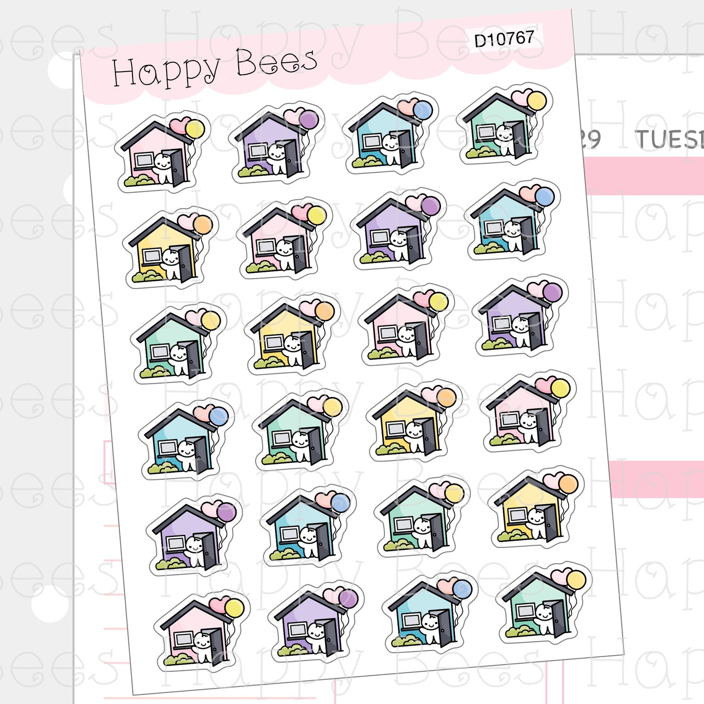House Party Doodles - Cute House Warming Event Celebration Planner Stickers D10767