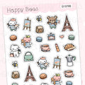 Paris Deco Sheet - Cute Doodles Journal Planner Stickers D10768