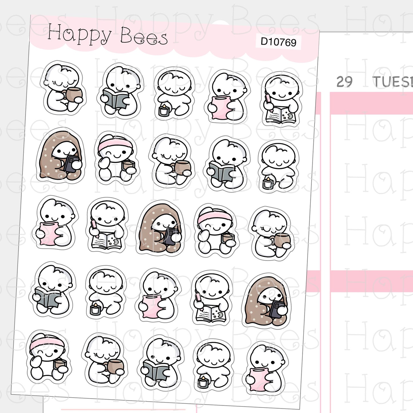 Midnight Doodles - Cute Deco Planner Stickers D10769