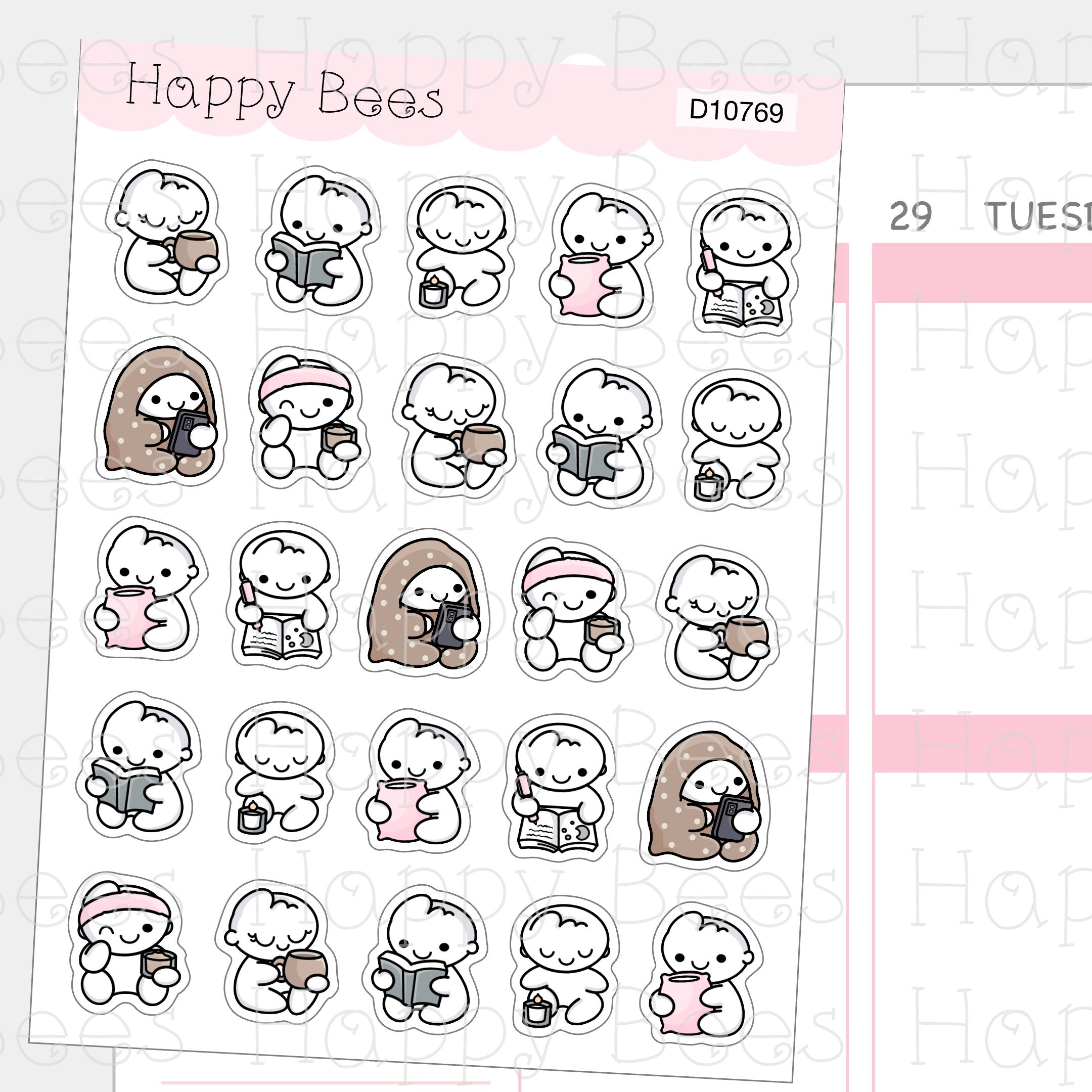 Midnight Doodles - Cute Deco Planner Stickers D10769