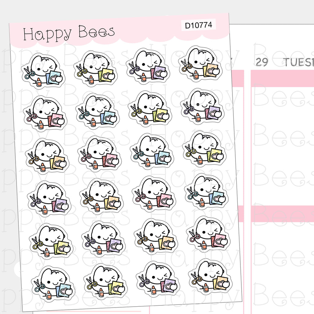 Craft Time Doodles - Cute Journaling Planning Planner Stickers D10774