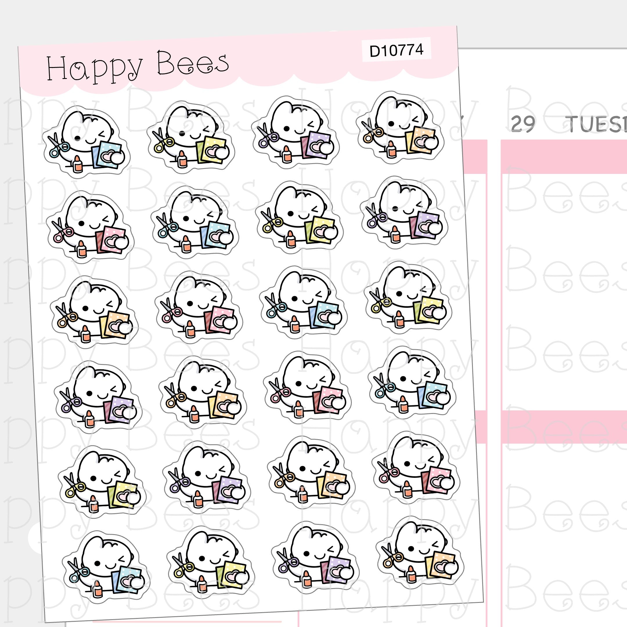 Craft Time Doodles - Cute Journaling Planning Planner Stickers D10774