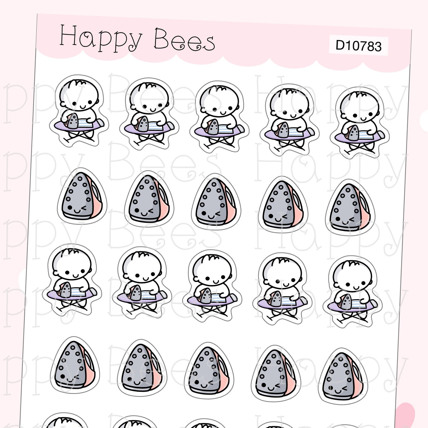 Ironing Doodles - Cute Chores Housework Planner Stickers D10783