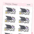 Work Desk Doodles - Cute Hobonichi Cousin Planner Stickers D10791