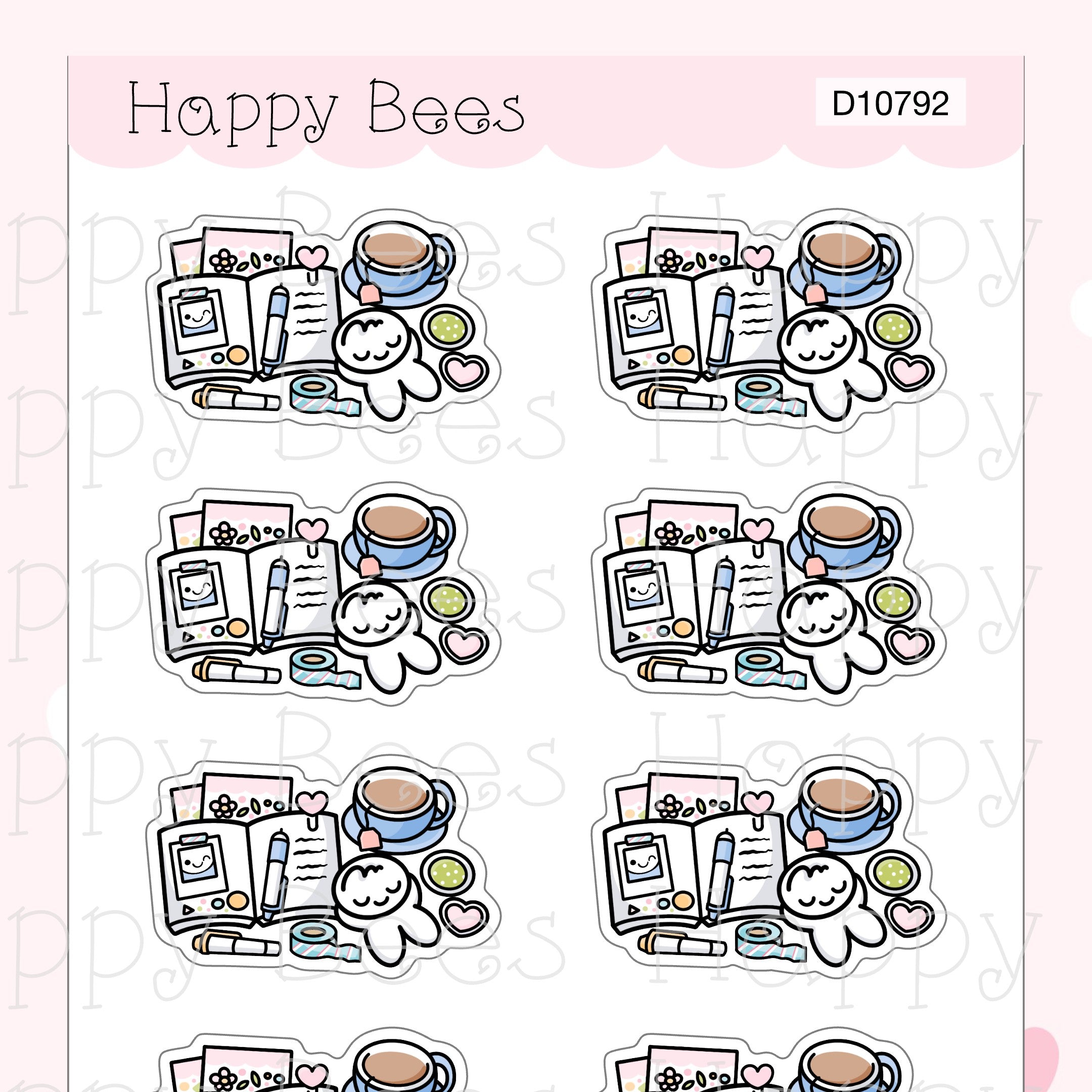 Planning Desk - Cute Journaling Hobonichi Cousin Planner Stickers D10792