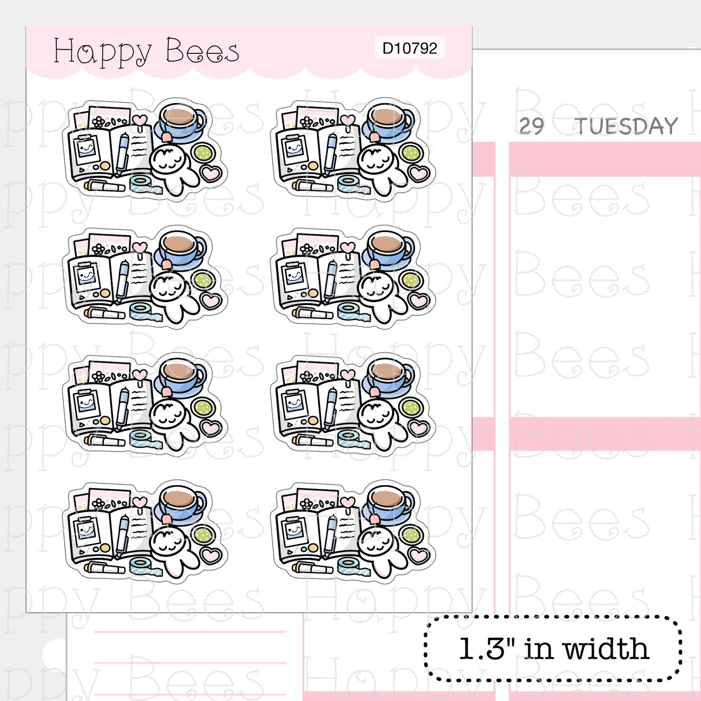 Planning Desk - Cute Journaling Hobonichi Cousin Planner Stickers D10792