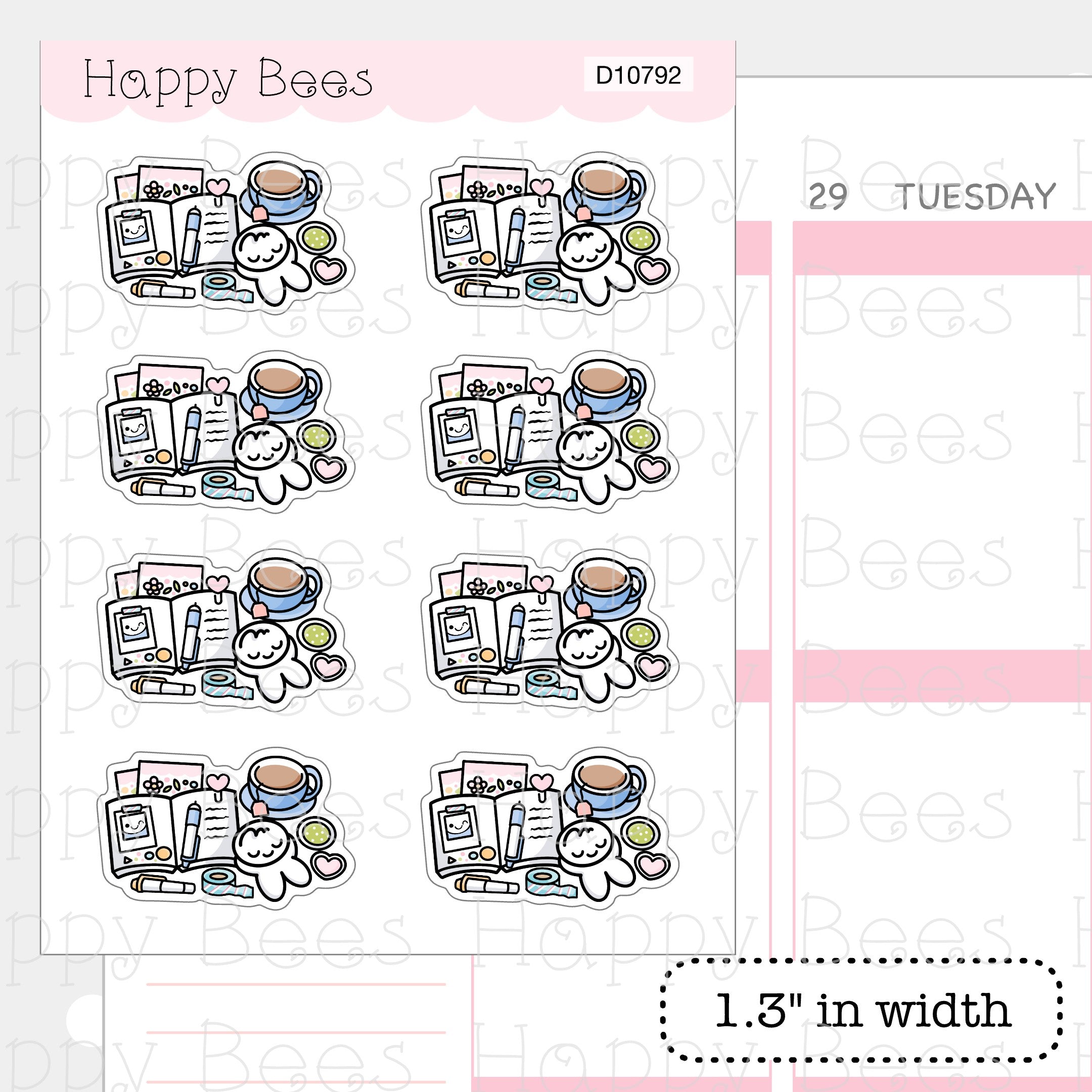 Planning Desk - Cute Journaling Hobonichi Cousin Planner Stickers D10792