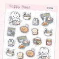 Breakfast Deco Sheet - Cute Doodles Journal Planner Stickers D10798