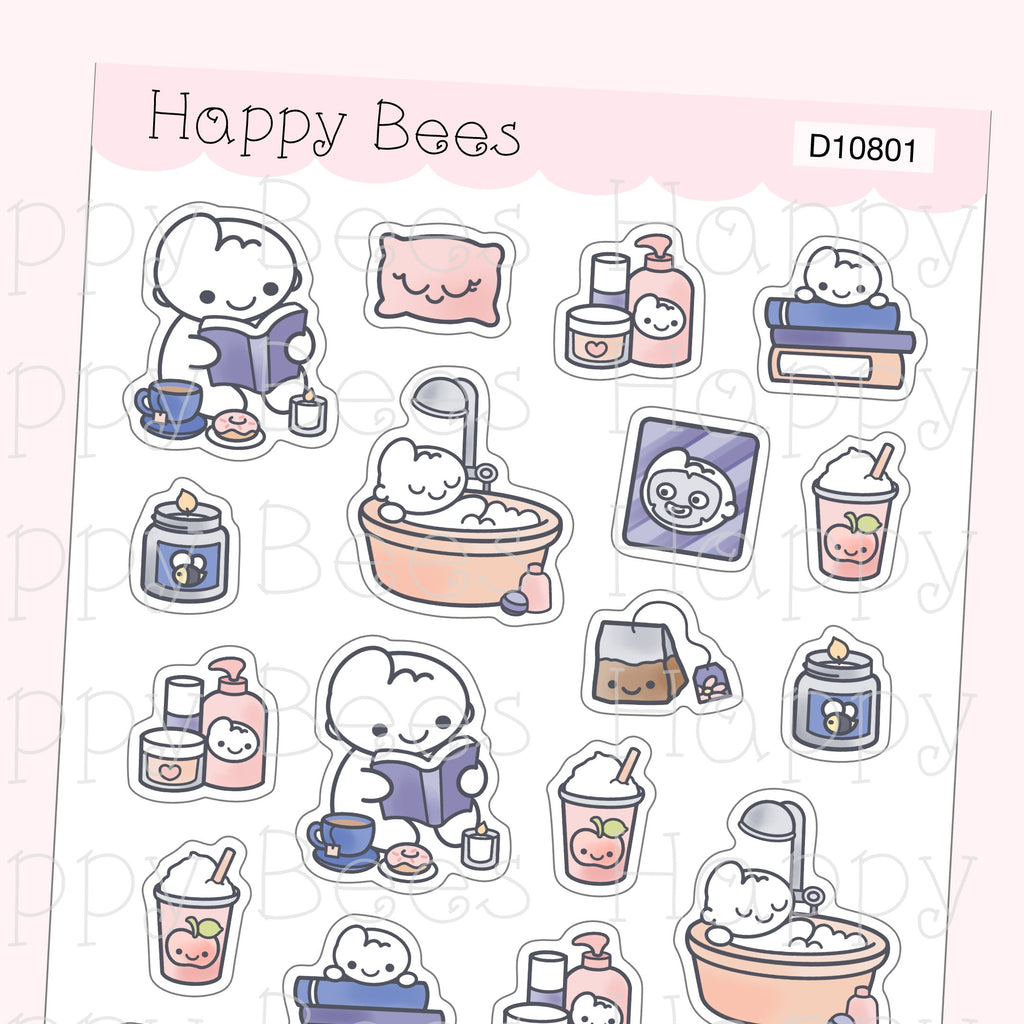 Me Time Deco Sheet - Cute Doodles Journal Planner Stickers D10801