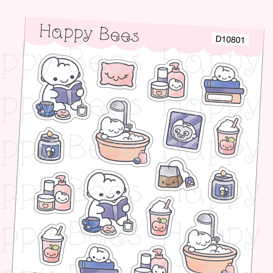 Me Time Deco Sheet - Cute Doodles Journal Planner Stickers D10801