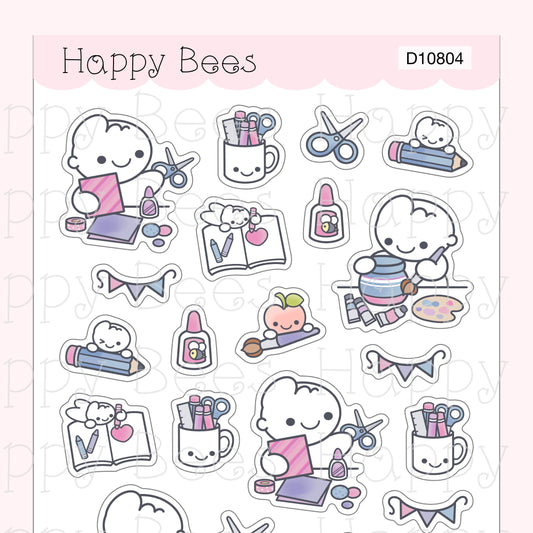 Craft Time Deco Sheet - Cute Doodles Journal Planner Stickers D10804
