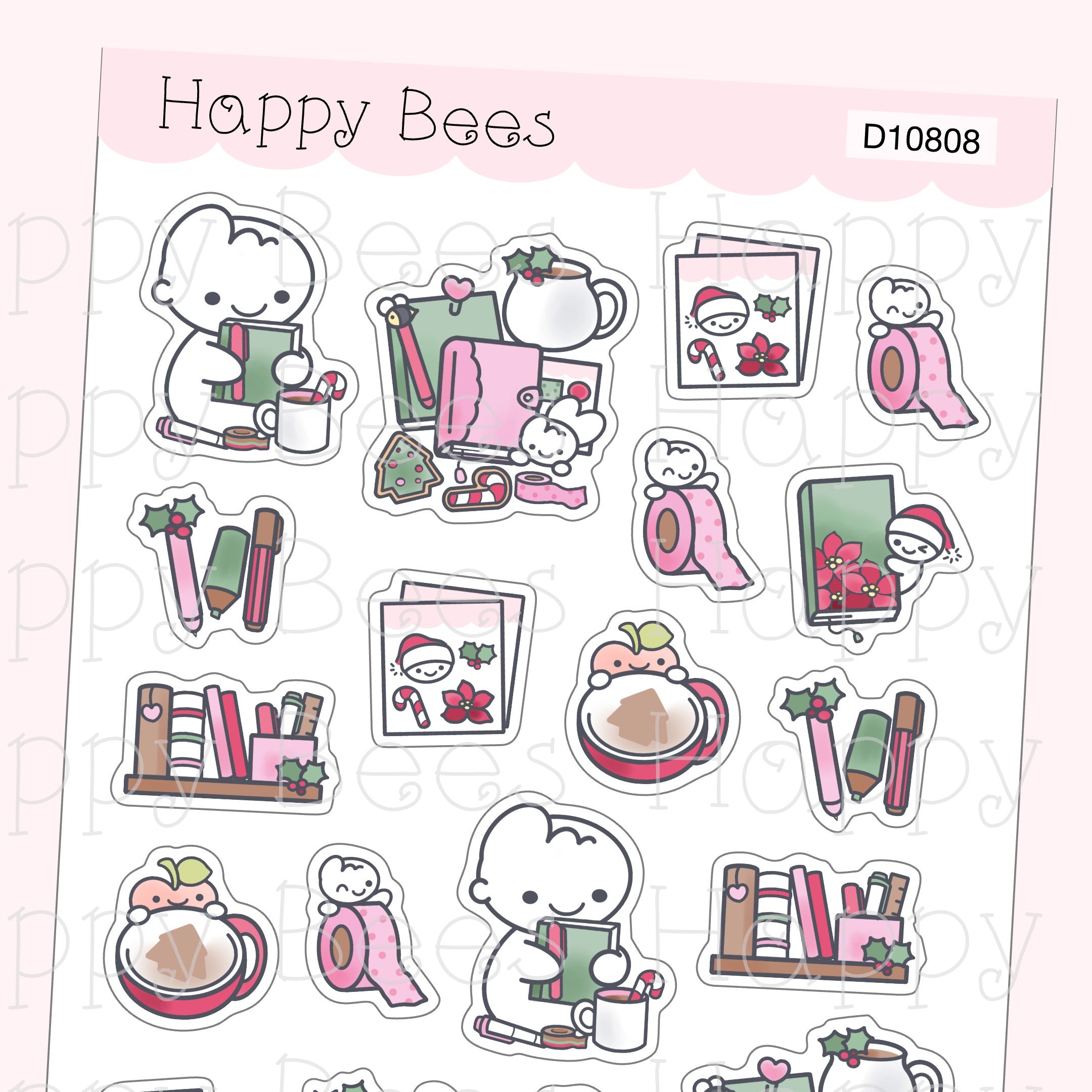 Festive Planning Deco Sheet - Cute Doodles Journal Planner Stickers D10808
