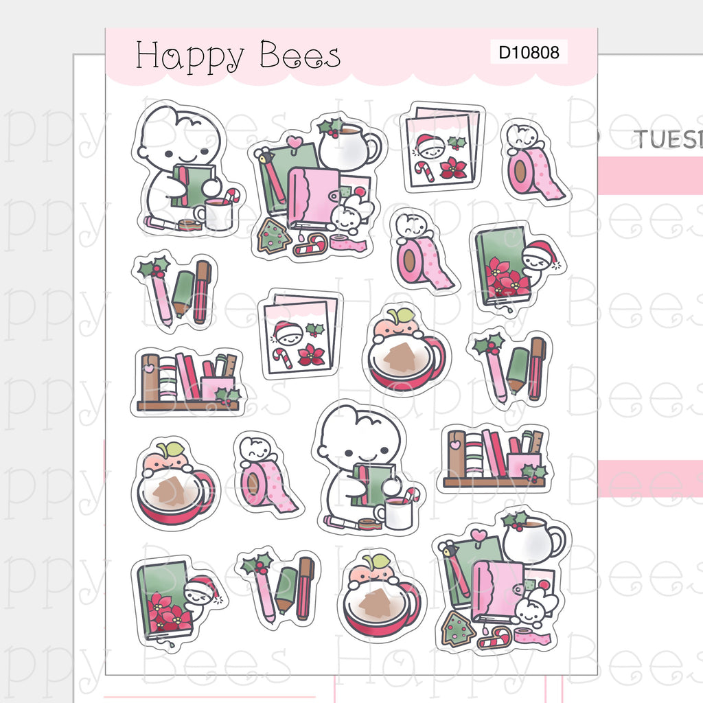 Festive Planning Deco Sheet - Cute Doodles Journal Planner Stickers D10808