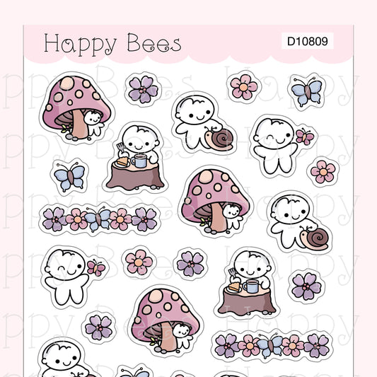 Spring Forest Deco Sheet - Cute Doodles Journal Planner Stickers D10809