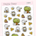 Honey Bee Deco Sheet - Cute Doodles Journal Planner Stickers D10810