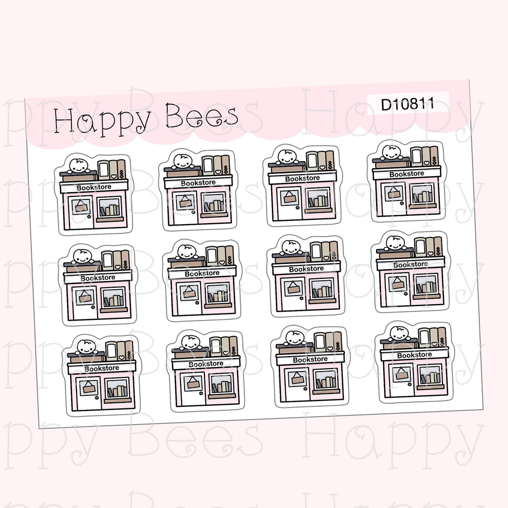 Bookstore Doodles - Cute Reading Planner Stickers D10811