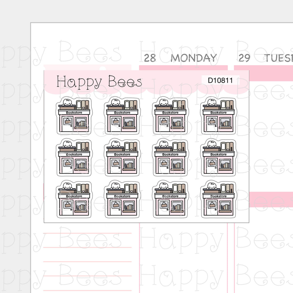 Bookstore Doodles - Cute Reading Planner Stickers D10811
