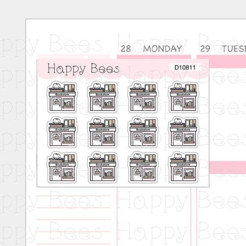 Bookstore Doodles - Cute Reading Planner Stickers D10811