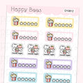 Movie Time & Rating Tracker Boxes - Cute Doodles Hobonichi Cousin Planner Stickers D10812