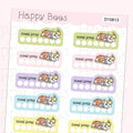 Meal Prep Weekly Tracker Boxes - Cute Hobonichi Cousin Planner Stickers D10813