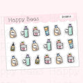 Skincare Doodles - Cute Self Care Planner Stickers D10814