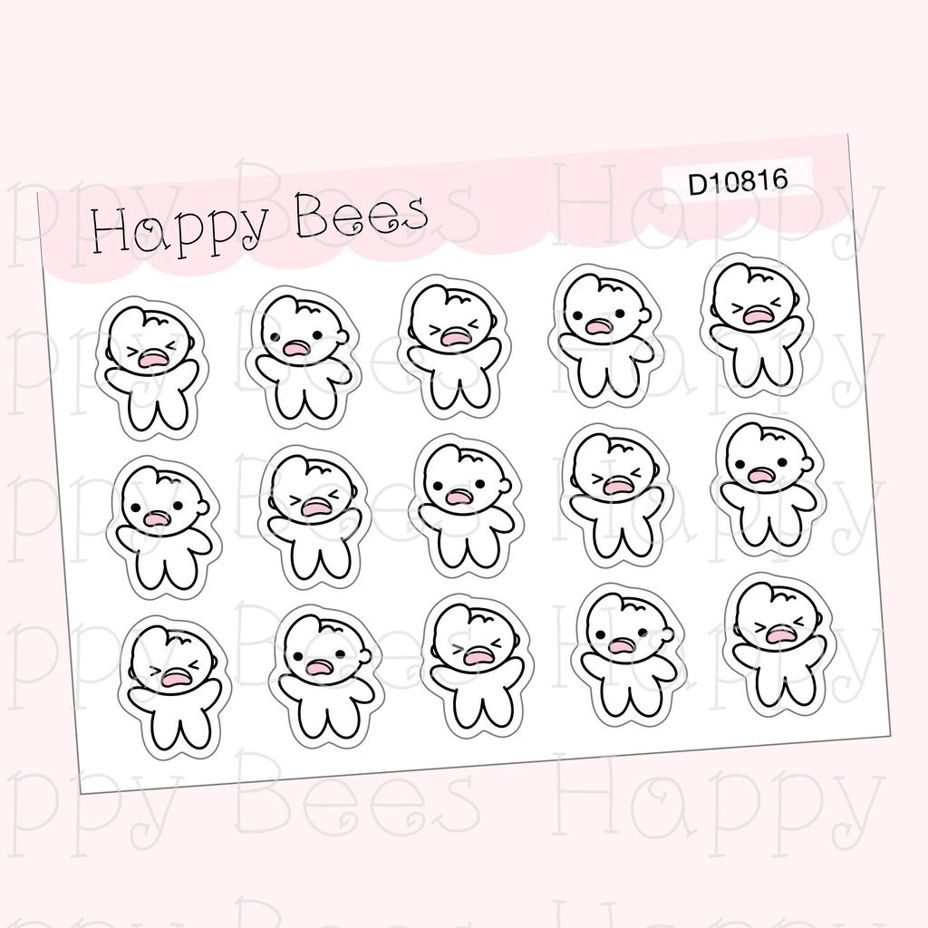 Freaking Out Doodles - Cute Emotion Self Care Planner Stickers D10816