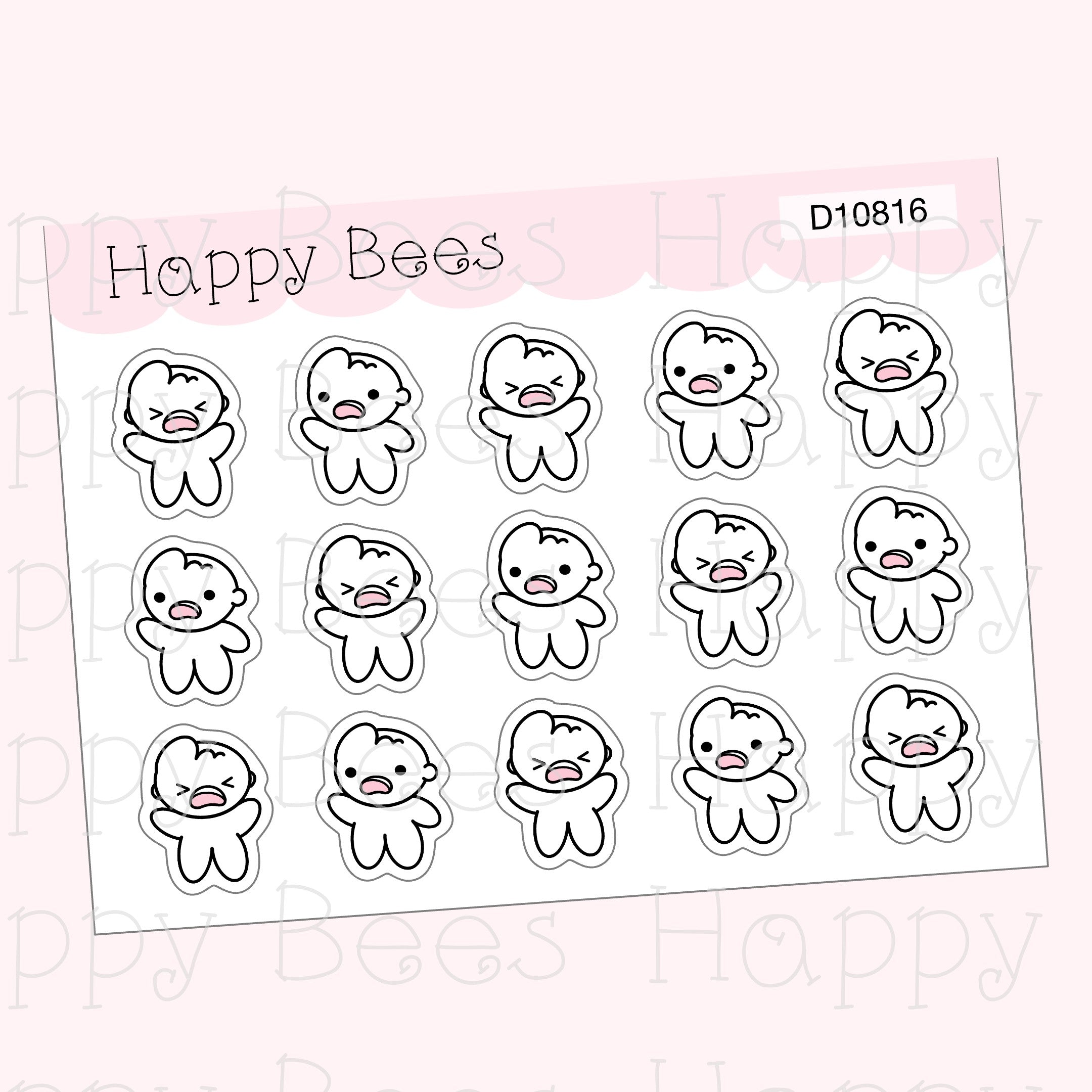 Freaking Out Doodles - Cute Emotion Self Care Planner Stickers D10816
