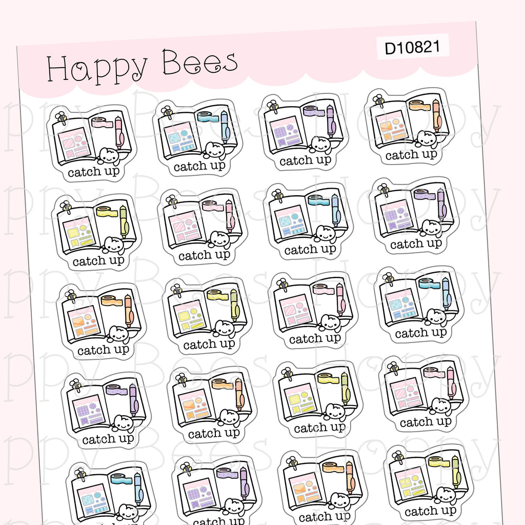 Planner Catch Up Doodles - Cute Planning Journal Planner Stickers D10821