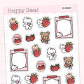 Strawberry Deco Sheet - Cute Doodles Journal Planner Stickers D10822