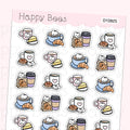 Coffee & Pastries - Cute Cafe Food Drinks Planner Stickers D10825