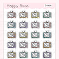 TV Doodles - Cute Television Binge Watch Planner Stickers D10826