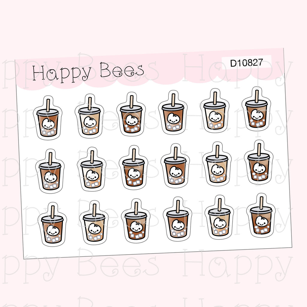 Iced Coffee - Cute Cafe Summer Drinks Planner Stickers D10827