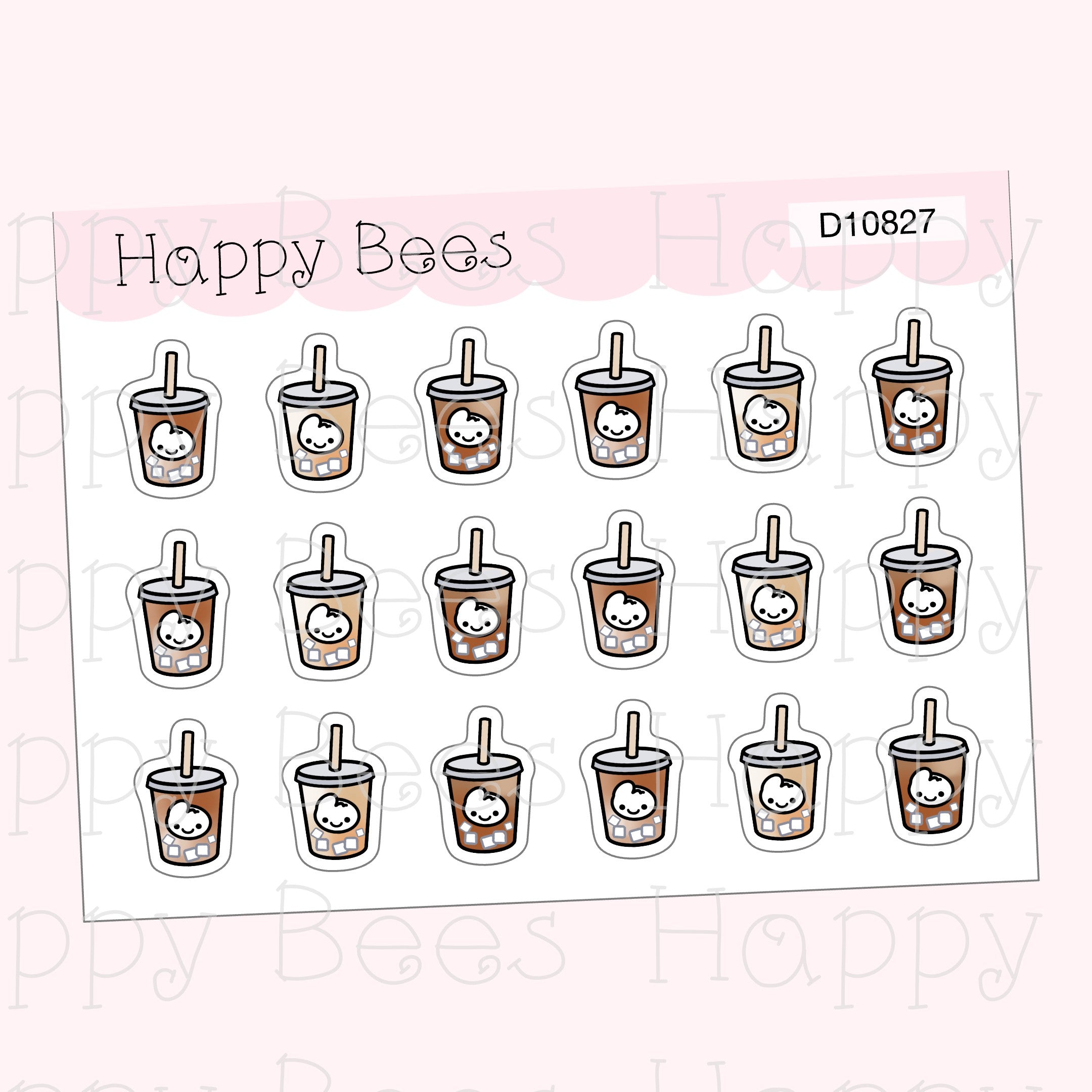 Iced Coffee - Cute Cafe Summer Drinks Planner Stickers D10827