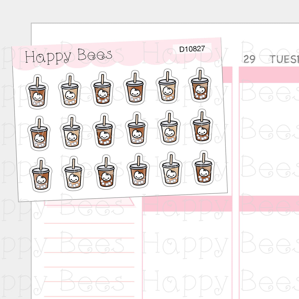Iced Coffee - Cute Cafe Summer Drinks Planner Stickers D10827