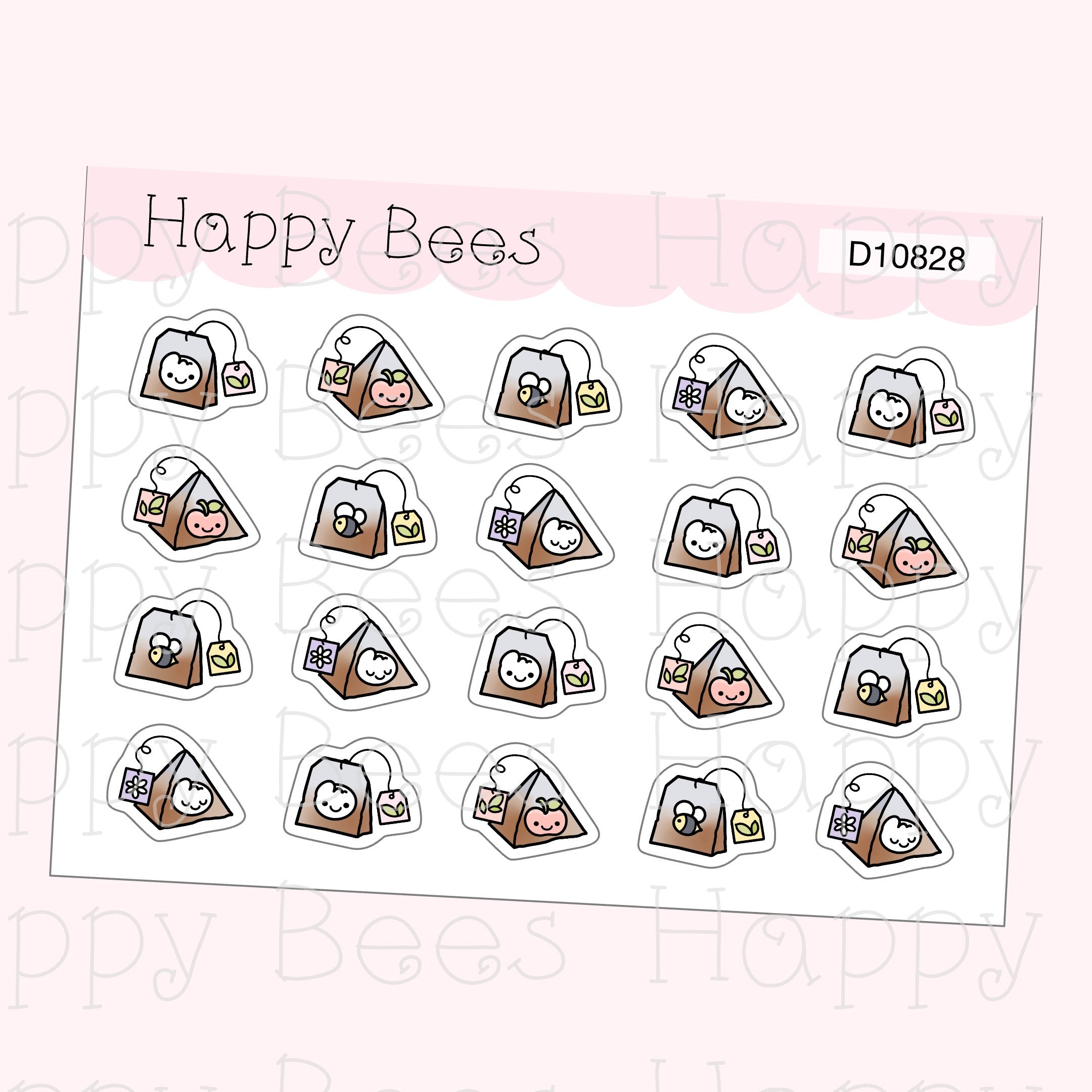 Tea Bags - Cute Cafe Afternoon Tea Drinks Planner Stickers D10828