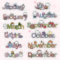 Months Die Cut Sticker Set  - Cute Doodles Bullet Journal Planner Stickers DC10020