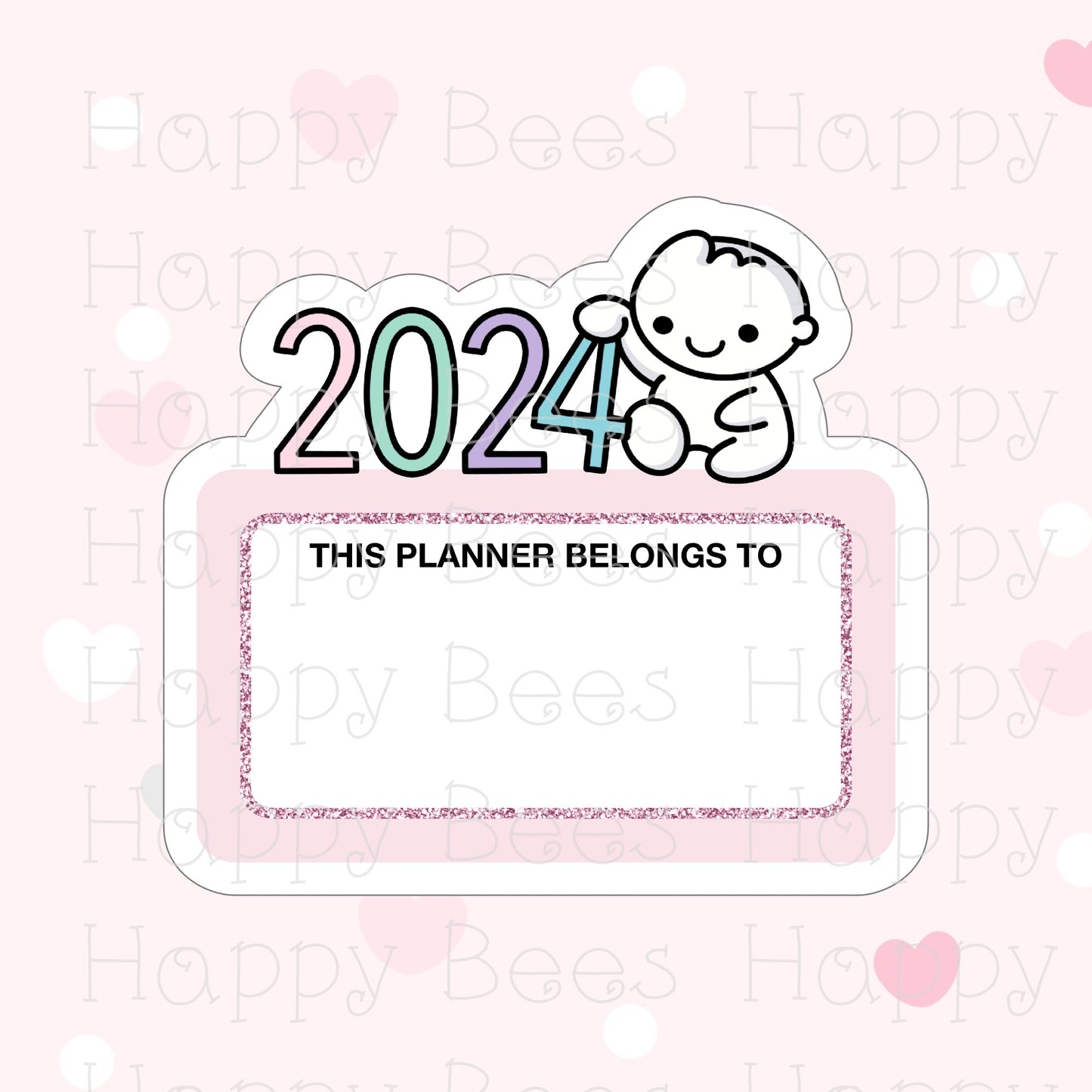 2024 Blank Planner Name Label Die Cut - Cute Doodles Bullet Journal Planner Stickers DC10031