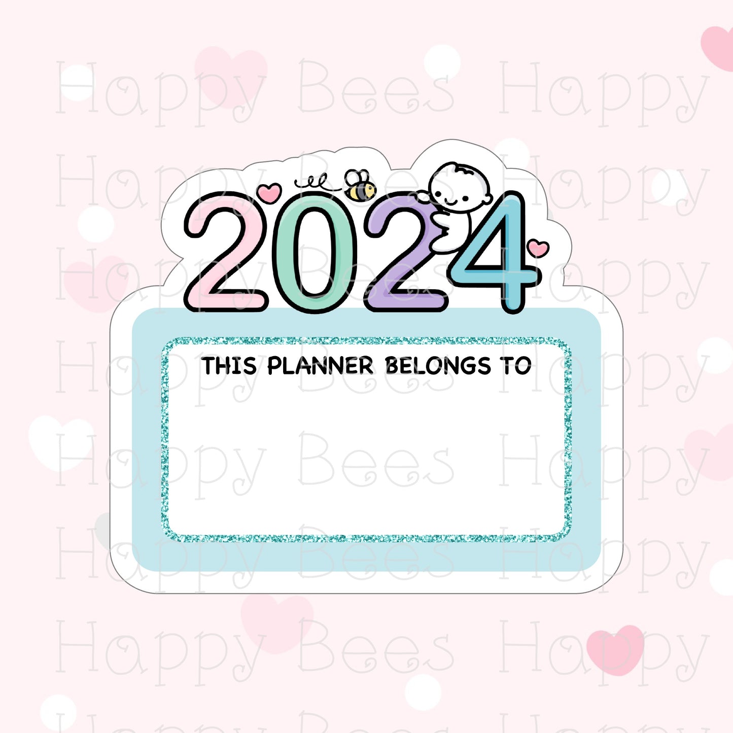 2024 Blank Planner Name Label Die Cut - Cute Doodles Bullet Journal Planner Stickers DC10031