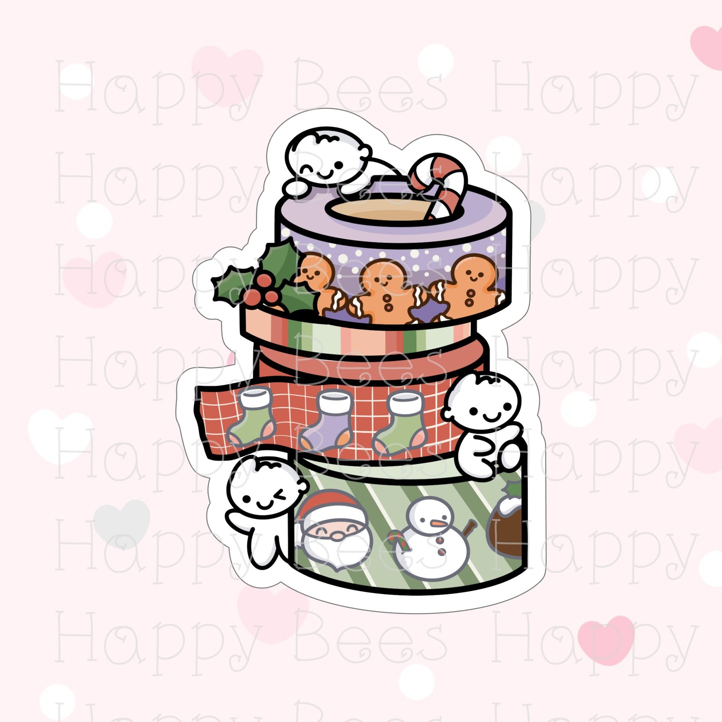 Christmas Washi Stack Holographic Die Cut - Cute Doodles Bullet Journal Planner Stickers DC10034