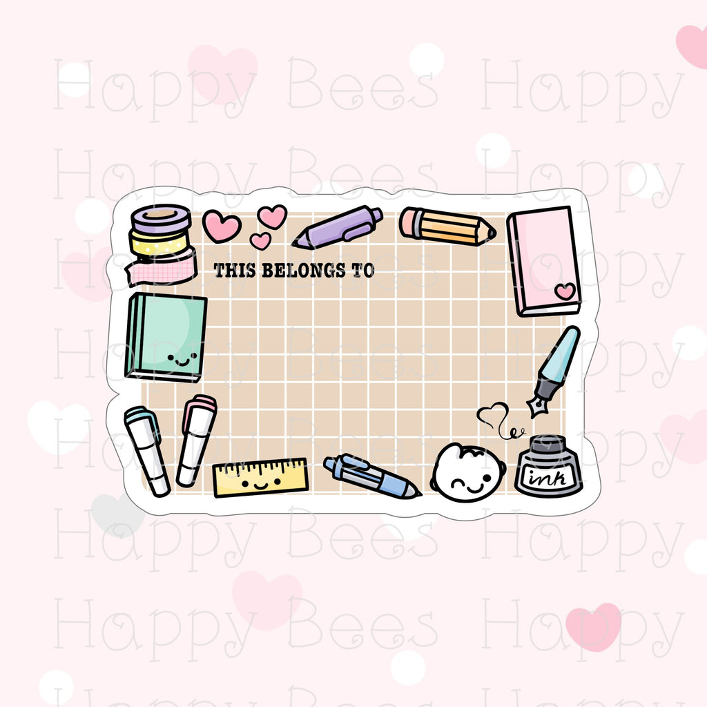 Coffee / Planning Blank Name Label Die Cut - Cute Doodles Bullet Journal Planner Stickers DC10035