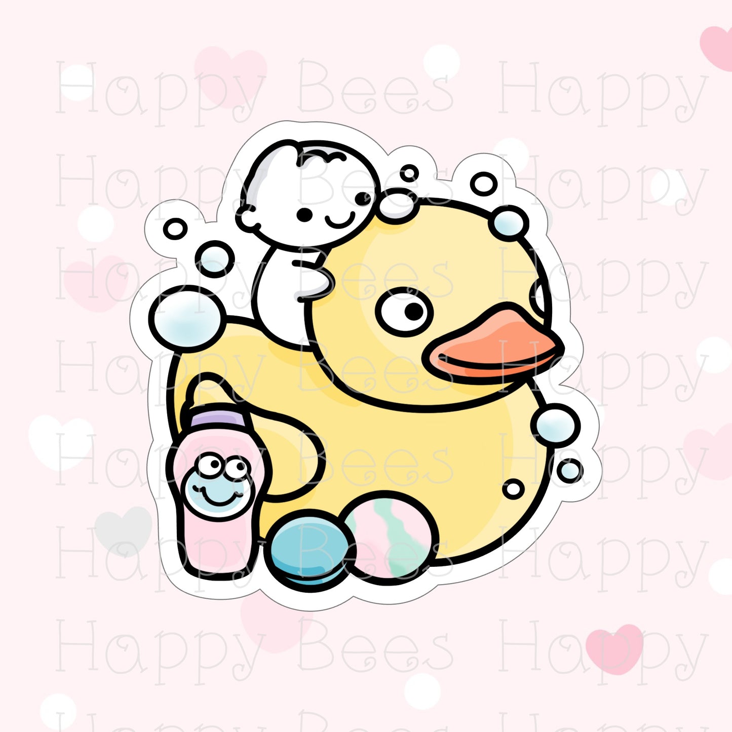 Rubber Duck Die Cut - Cute Relax Bath Self Care Doodles Bullet Journal Planner Stickers DC10036