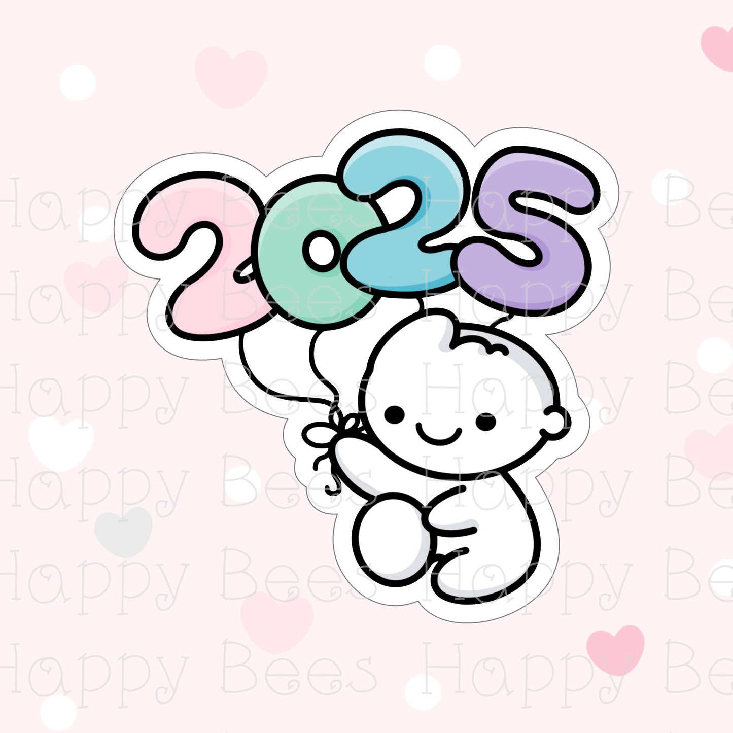 2025 New Year Die Cut Doodles - Cute Bullet Journal Planner Stickers DC10048