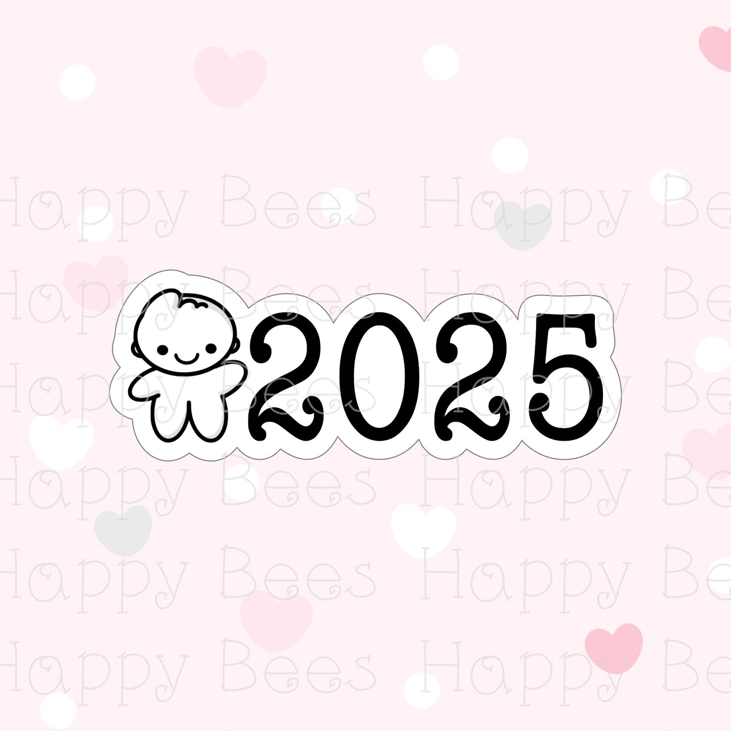 2025 New Year Die Cut Doodles - Cute Bullet Journal Planner Stickers DC10048