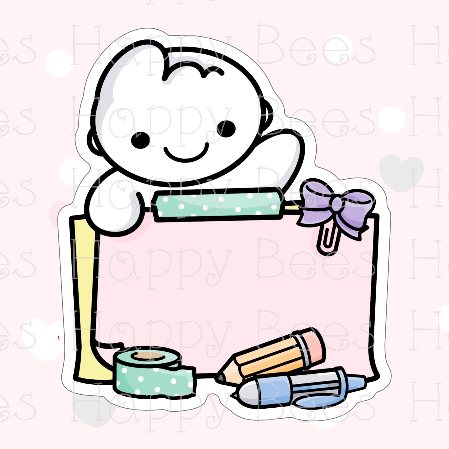 Stationery Custom Name / Blank Label Die Cut Doodles - Cute Bullet Journal Planner Stickers DC10051