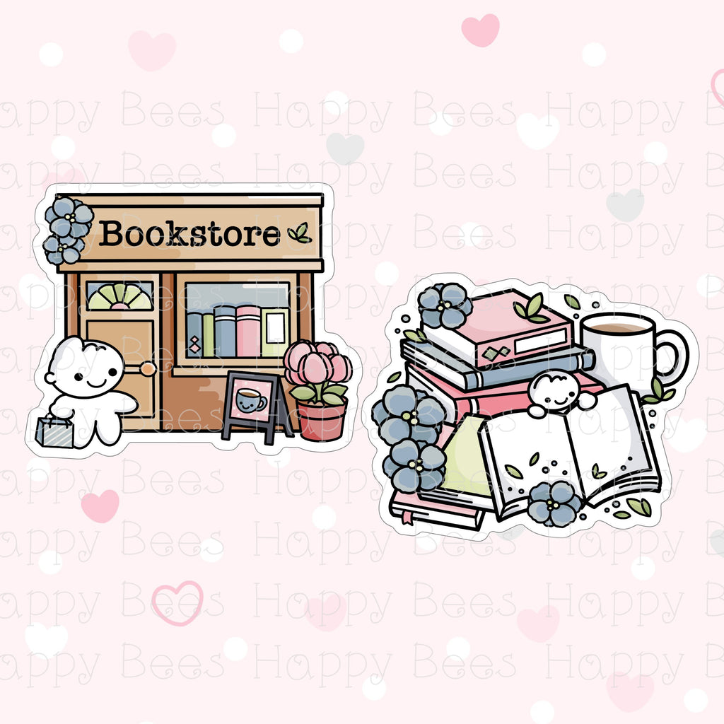 Bookstore / Spring Reading Die Cut Doodles - Cute Bullet Journal Planner Stickers DC10052